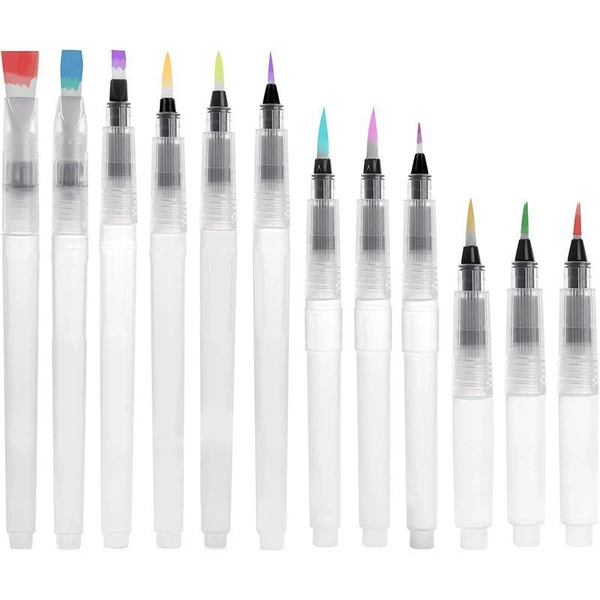 Watercolour, brush, set, 12 pieces