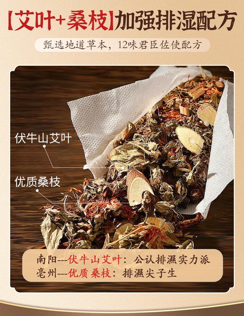 Twelve Herb Mugwort Foot Soak Pack 30g x 30 Bags Herbal Damp Cold Foot Bath for Home and Spa Use quality and texture