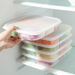 Japanese stackable covered compartment refrigerator food prep side dish container, fruit and meat separation preservation box direct sale