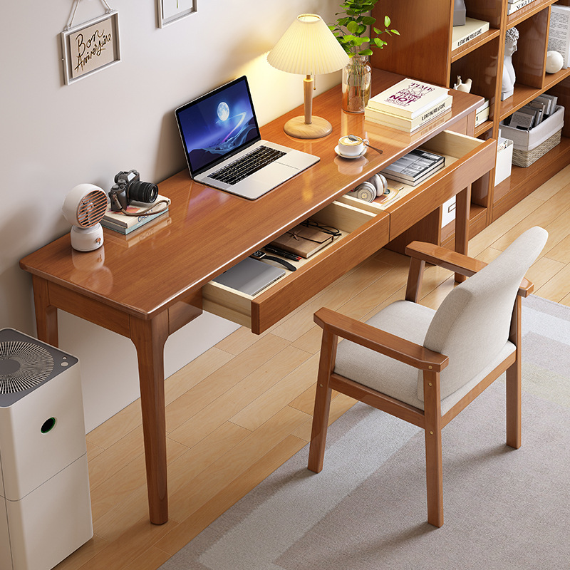 Madera sólida extremadamente estrecha computadora escritorio 40/45cm ancho moderno simple pequeño apartamento dormitorio largo libro Mesa