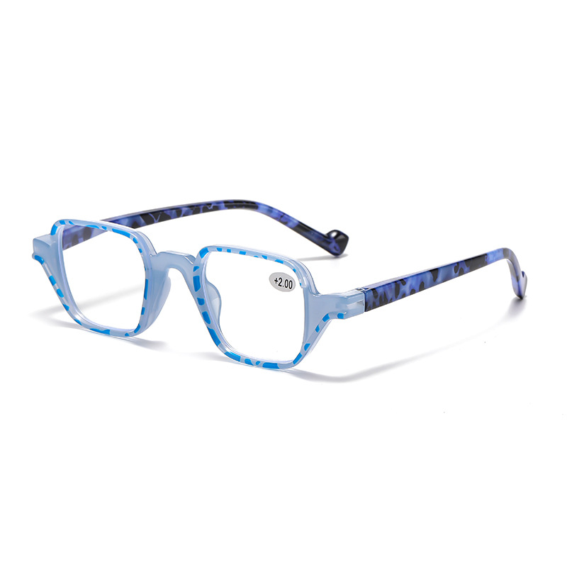 Marco de presbicia anti-azul, forma cóncava, marco de gafas para mujer transfronteriza de moda europea y americana, personalidad de moda, gafas de lectura para ancianos de moda
