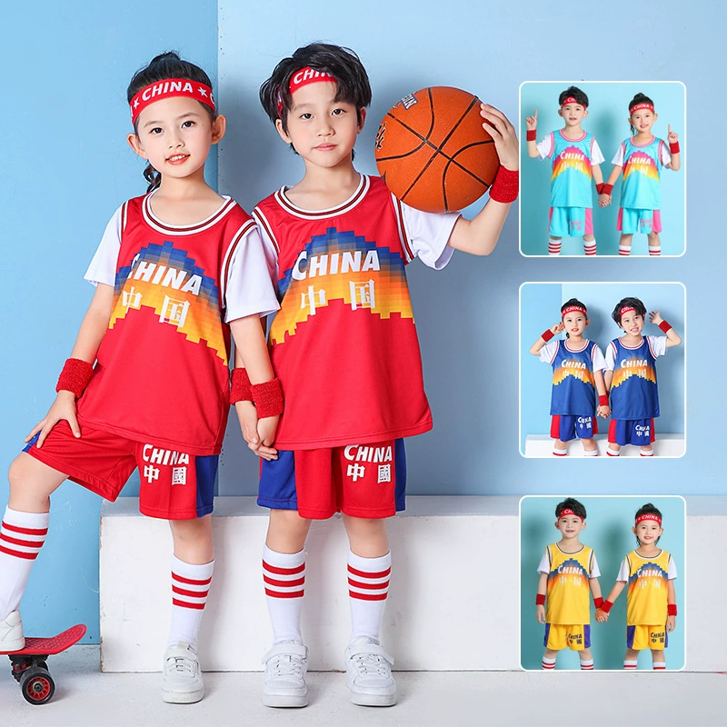 Комплект для детского сада? Wait: The input is for kindergarten for elementary school students for training for men and women, children's basketball uniform, with short sleeve