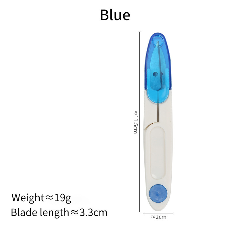 Ventas directas de fábrica Cubierta transparente de color Mango de plástico Tijeras de hilo de seguridad Tijeras de hilo de pescado Tijeras de hilo Accesorios de herramientas de sastre portátiles