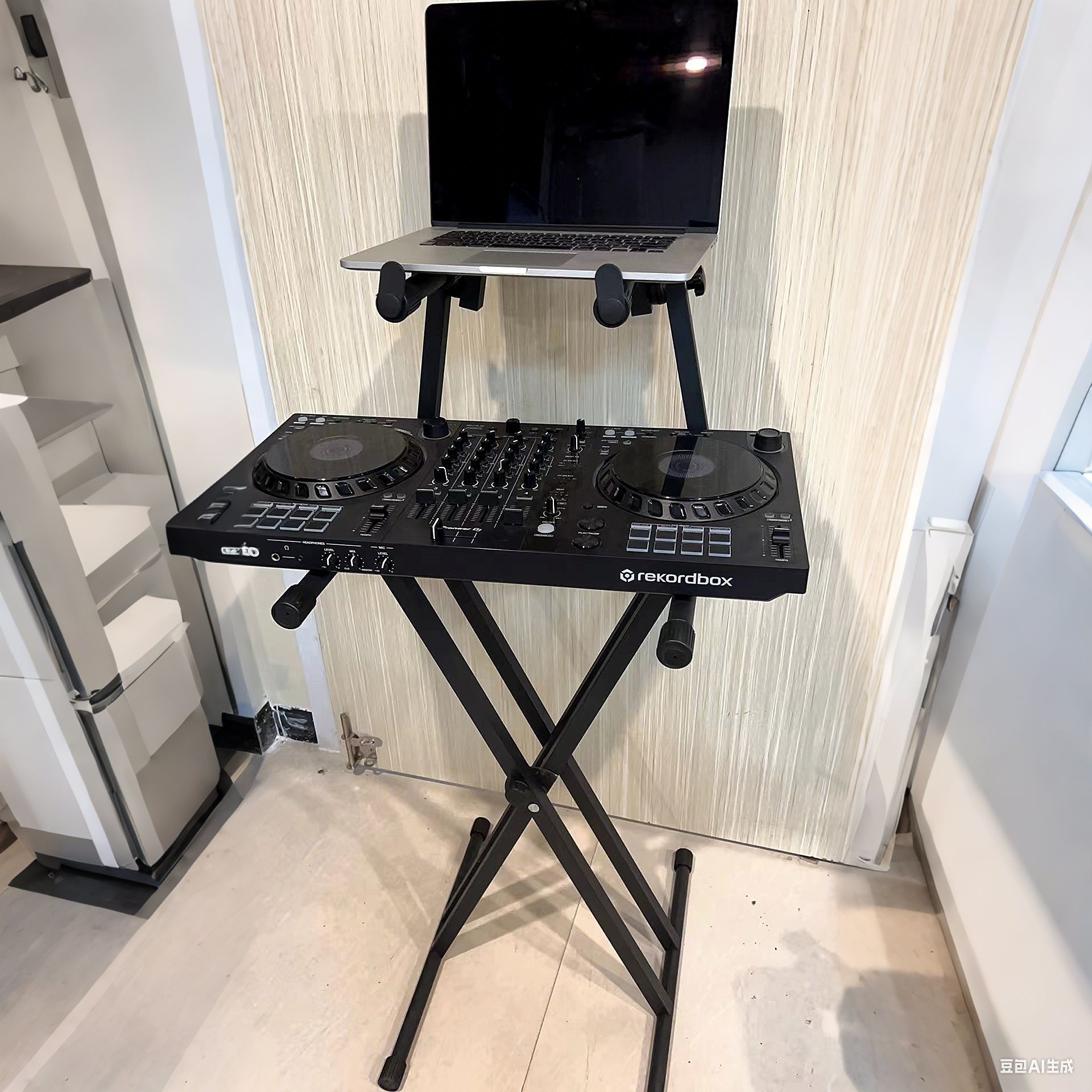 Soporte de controlador de DJ Airbox para soporte de teclado para piano X-shaped doble tubo