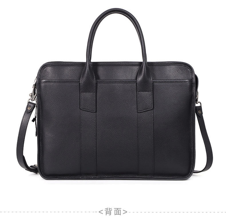 Túi xách nam da bò thật cỡ lớn dạng cặp công sở đựng vừa laptop 14 inch — Hai màu nâu, Màu đen chi tiết 15