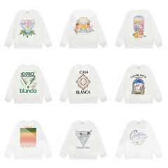 25S新品高品质Casblanca纯棉毛圈套头宽松男女同款圆领卫衣现货