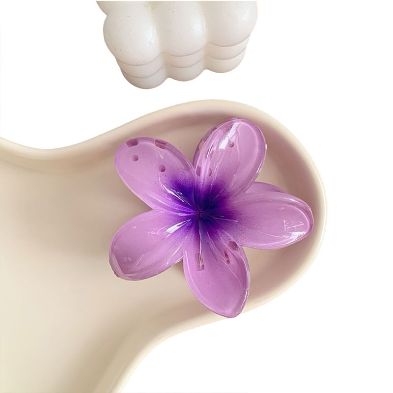 Fermaglio a forma di artiglio di plumeria, di tendenza tra Europa e America, per donna, colorato e versatile, ideale per la coda di cavallo alta._voghion.com