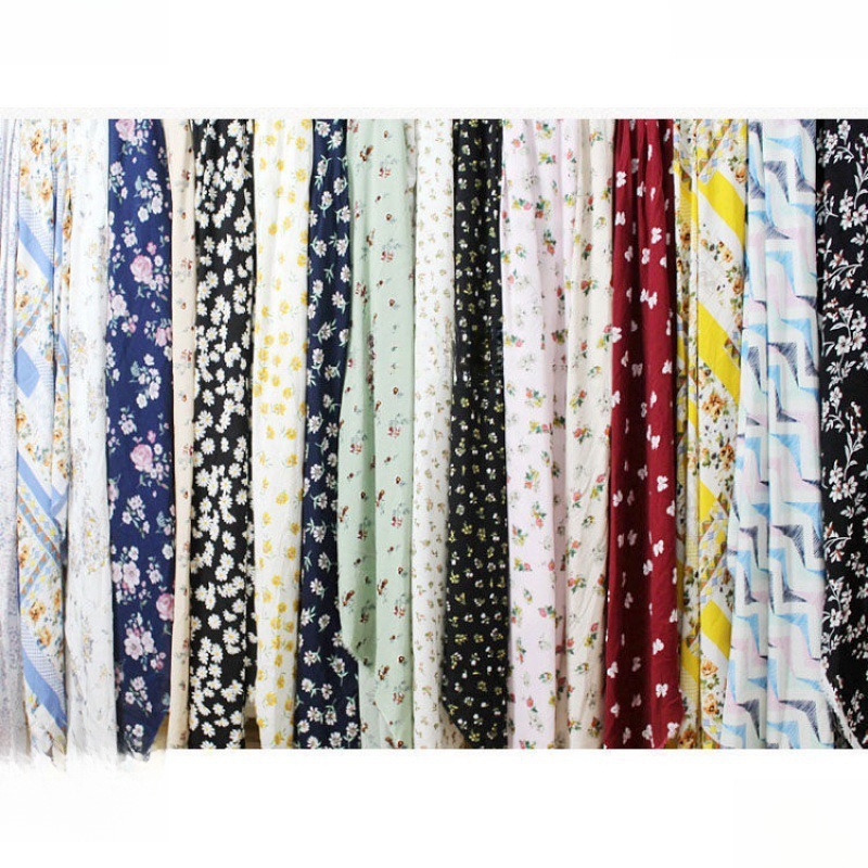 人造棉布料印花棉绸布料夏季衣服宝宝服装睡衣碎花绵绸连衣裙面.