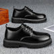 2025 Spring New Retro Black Fashionable plus size Casual Men's Shoes British Business Leather Shoes Dress Work Shoes