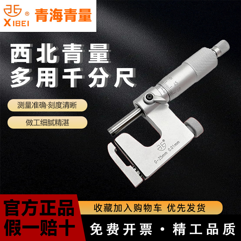 正品青海量具测量工具 青量多用千分尺 0-25mm 精度0.01mm