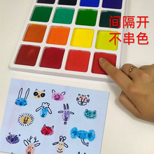 幼儿园儿童彩色手指画印泥印台可水洗拓印手印盘手掌印画颜料印章