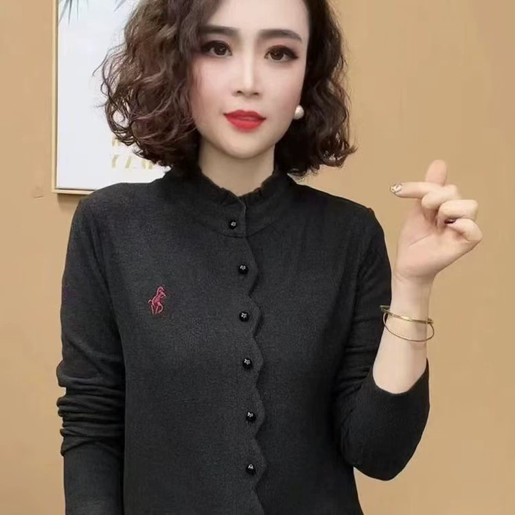 Трансграничная внешняя торговля весенне-осенняя двусторонняя немецкая бархатная элегантная тонкая рубашка женская осенне-зимняя утолщенная теплая базовая кардиган