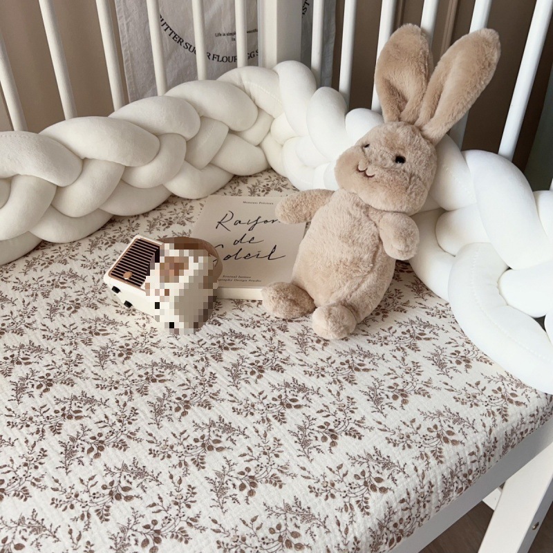 Baby Spliced ​​Bed Fitted Bed Sheets Pure Cotton Bed Sheets Baby Gauze Bedspread Kidsren's Fitted Bed Sheets Dormitory Category a