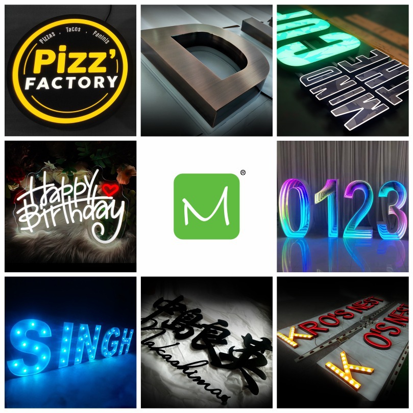 货架展示柜展示架门头招牌led发光字灯箱软装展示道