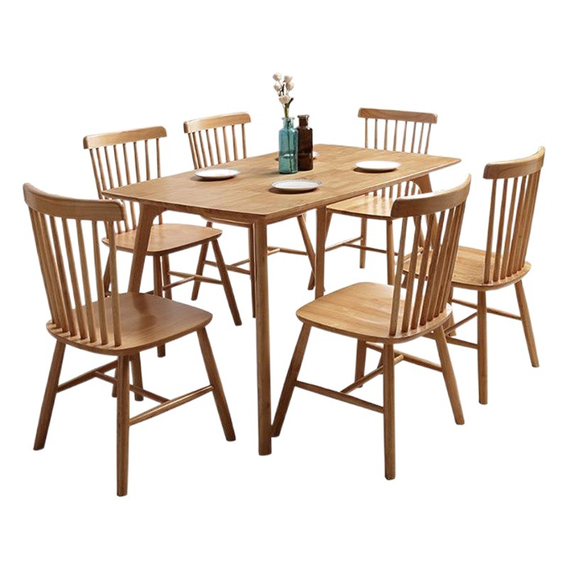 Mesa de comedor y silla combinación una Mesa seis sillas simple pequeño apartamento nórdico madera maciza rectangular casa 6 personas 4 personas mesa de comedor