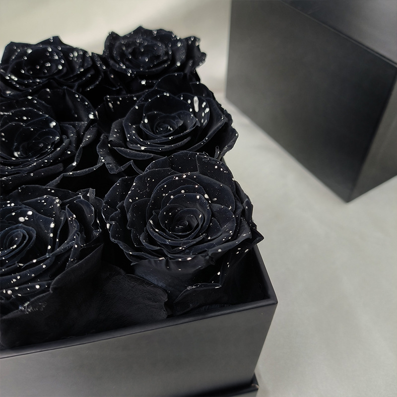 Regalos de día de San Valentín, rosas estrelladas, regalos de cumpleaños para una novia, adornos de caja de flores, flores eternas, cubos de abrazo