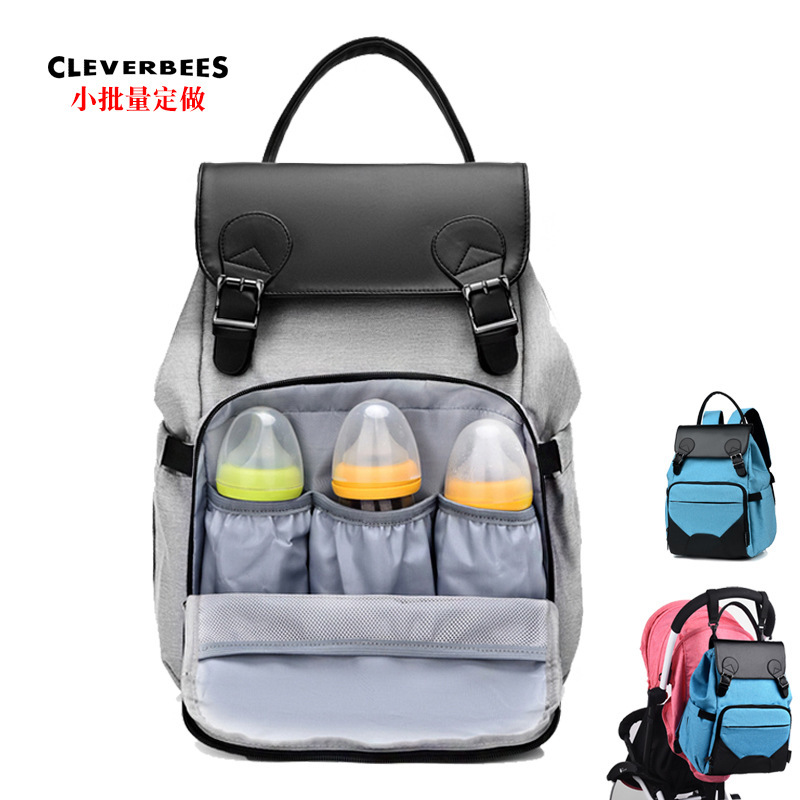 Pu Leather Multifunctional Mummy Bag Mother and Baby Maternity Backpack Baby Supplies Backpack Diaper Bottle Baby Bag