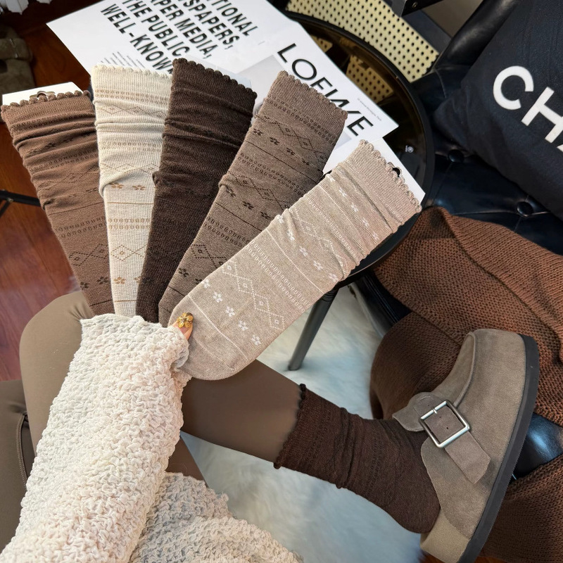 High-end color palette, Melard-style, chunky socks, milk coffee color, old-money aesthetic, solid color, seamless, Birkenstock-style, fluffy, for early autumn, women's socks High-end color palette, Melard-style, chunky socks, milk coffee color, old-money aesthetic, solid color, seamless, Birkenstock-style, fluffy, for early autumn, women's socks