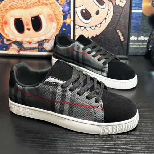 Autumn/Winter Rainbow Grid Men's Shoes New Arrival Men's Low-top Leather Surface Trendy Youth Casual Platform Shoes