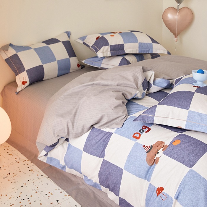 Nuevo 100% algodón de clase A algodón molido cuatro piezas de ropa de cama de cuatro estaciones gruesa dormitorio tres piezas de caja de regalo