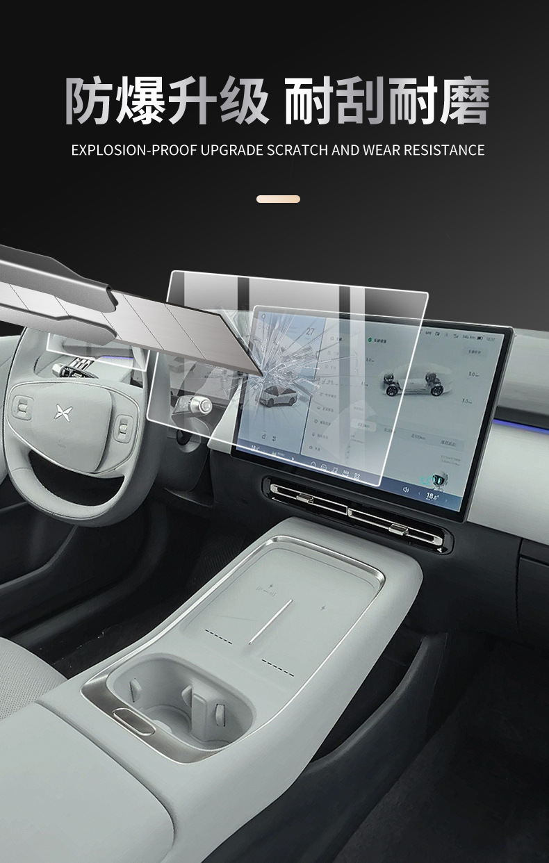 Applicable to Xiaopeng P7 Instrument Navigation Display Screen p7 Central Control Tempered Film Interior Protection Film Modification Accessories