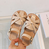 Korean Edition Girls Sandals 2022 summer new pattern baby Baotou Sandals soft sole weave Children shoes