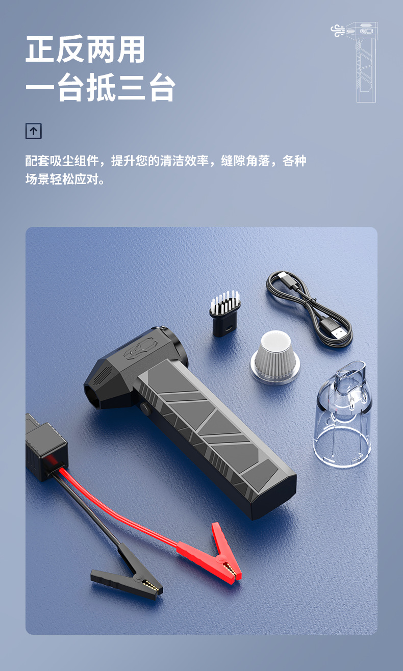 Cross-Border Supply of Vehicle-Mounted Emergency Starting Power Supply, High-Speed Turbine Brushless Motor, Violent Fan, Violent Blowing Vacuum Cleaner