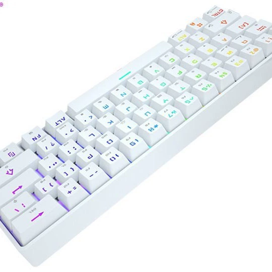 Беспроводная Bluetooth двойного режима 61-клавишная RGB клавиатура, трансграничная модель, зелёная ось шрифт цвет PBT клавиши, премиальные клавиши