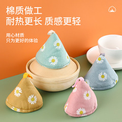 Japanese insulated cotton and linen triangle anti-scalding cap, insulated pot earmuffs, high temperature resistant casserole pot handle, anti-scalding pot cover