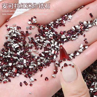Ancora red mini inverted zircon nail drill New Year red mixed shaped flat drill nail jewelry wholesale