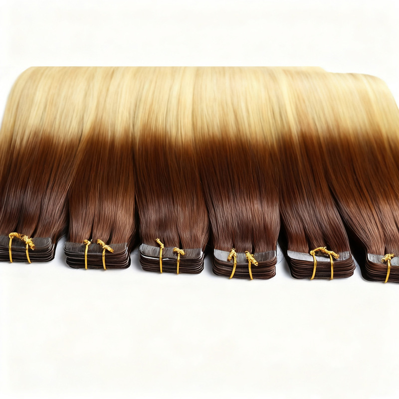 Wig Real Natural Hair Female Brown Film Hair Custom European and American Cross-Border Trade Manufacturers Wholesale Viscose Hair Extensions Wig Real Natural Hair Female Brown Film Hair Custom European and American Cross-Border Trade Manufacturers Wholesale Viscose Hair Extensions