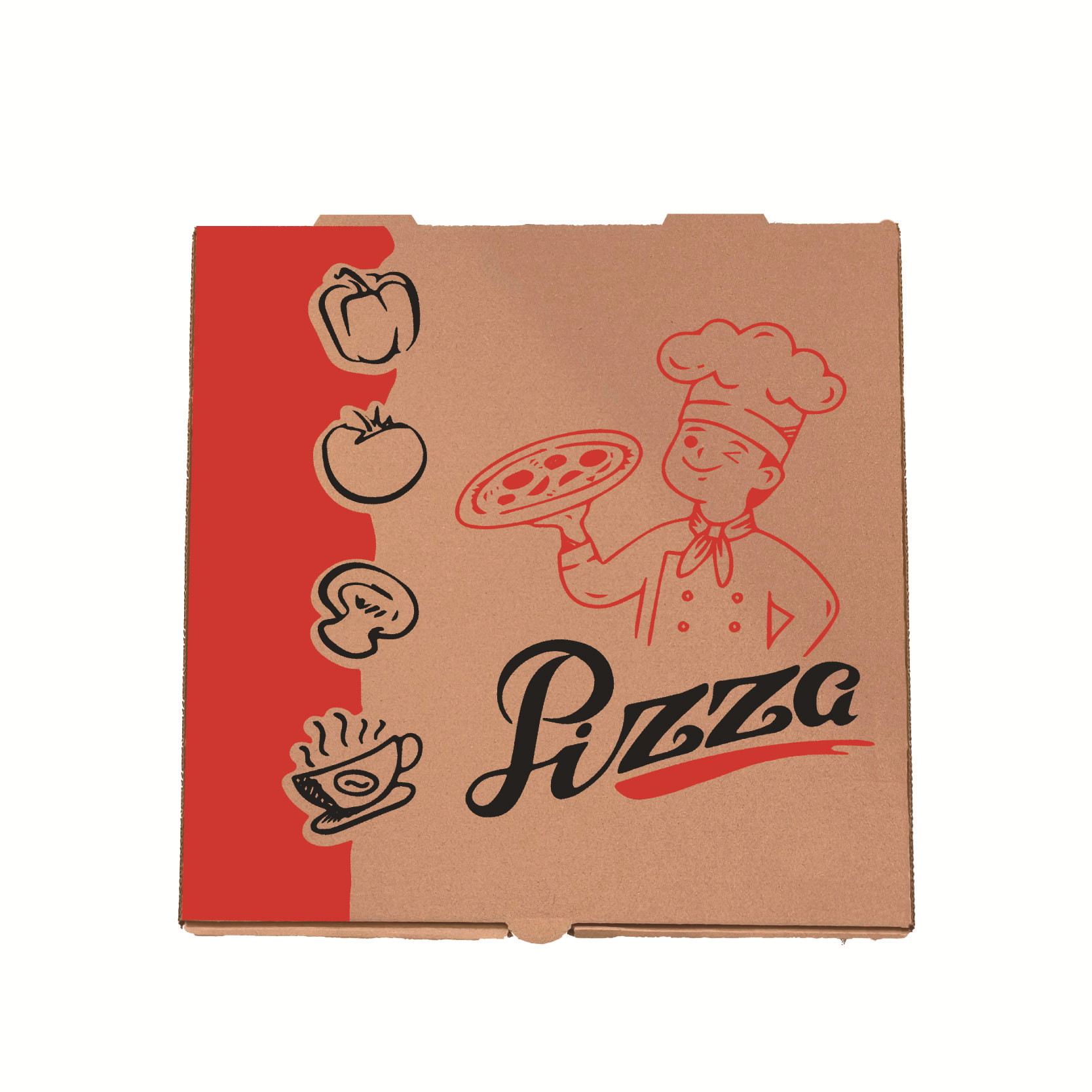 Caja de pizza de 9 pulgadas impresa en color cartón kraft ecológico degradable caja de embalaje de alimentos caja de pastel pan
