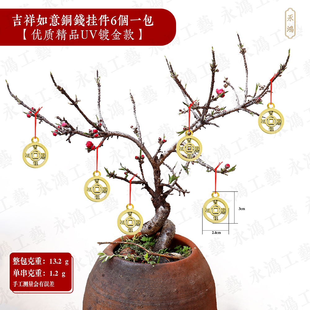 상서로운 루이 구리 동전 펜던트 6개 팩 [새 스타일]