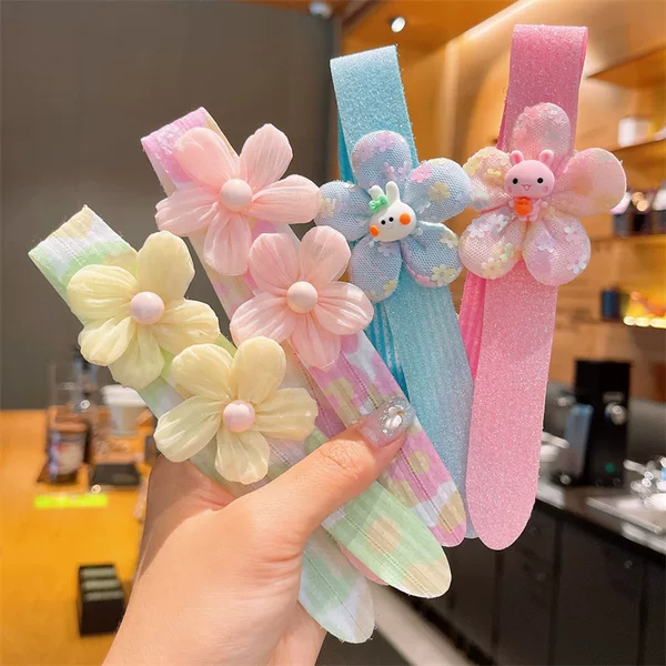 Children's Fringe Hair Artifact Baby Velcro Hair Band Girl Hair Band Autumn and Winter Headband Girls' Hair Card Headwear
