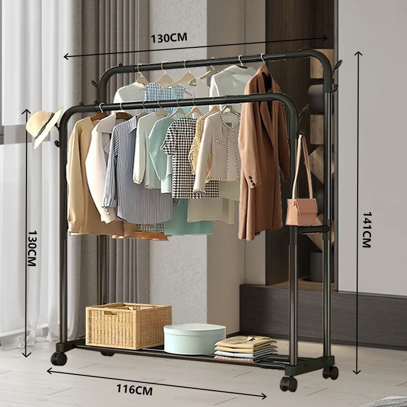 Tendedero piso dormitorio doméstico colgar ropa plegable de un solo poste dormitorio interior simple perchero de secado móvil