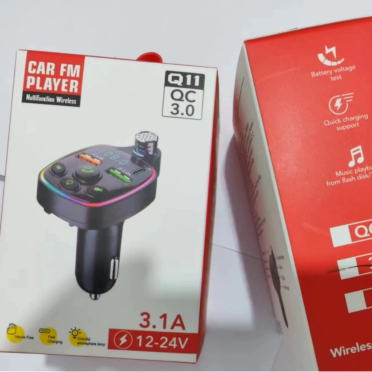 Q Series Q11 Автомобильный MP3-передатчик Bluetooth FM-передатчик Bluetooth Автомобильное зарядное устройство TF-карта U-диск Умная быстрая зарядка USBPD