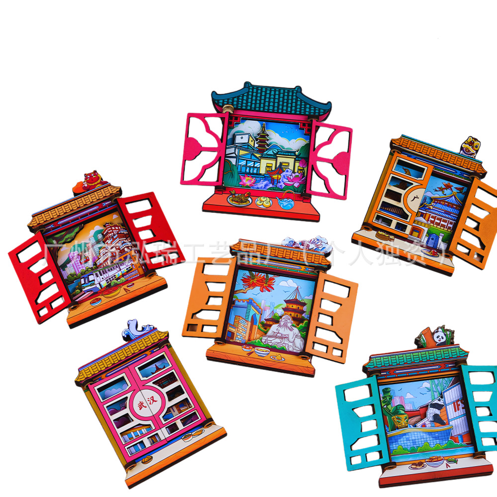 Wholesale from the Source Factory: National City Fridge Magnets, Trendy Travel-Themed Wooden 3D City Fridge Magnets