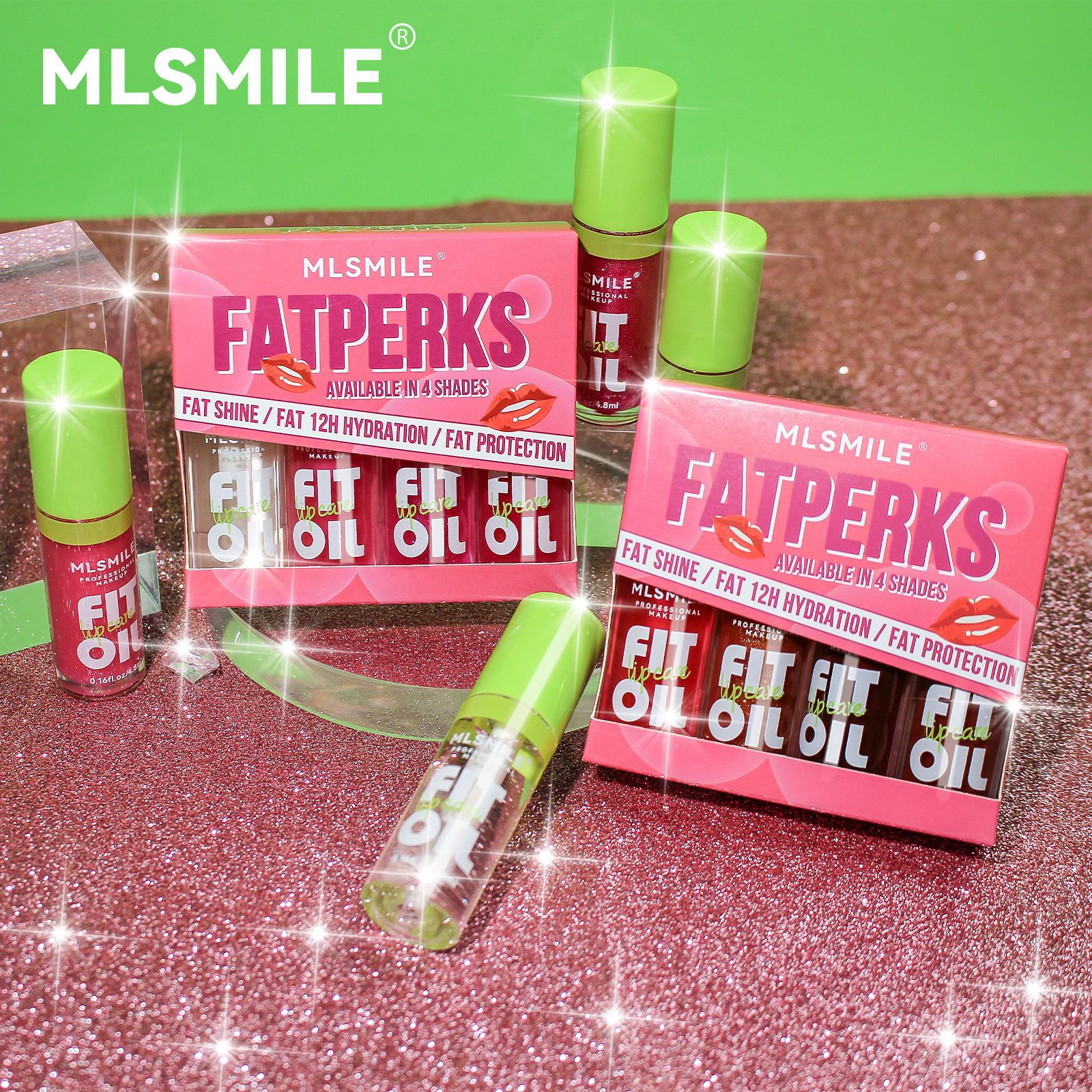 跨境专供透明唇油套装镜面水光玻璃唇保湿滋润持久彩妆不沾杯唇蜜