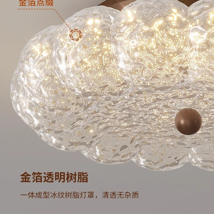 Lámpara de techo de dormitorio Lámpara de estilo antiguo Lámpara de comedor de hoja de oro de lujo ligero francés de alta gama Lámpara de sala de estudio Lámpara de habitación nueva