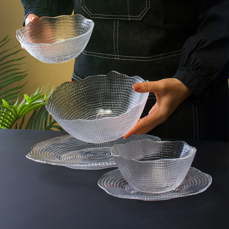 Glass fruit plate for home living room snacks dried fruit plate…