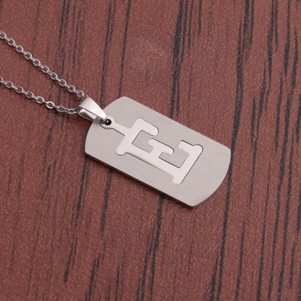 Fashion English Letter Titanium Steel Necklace Wholesale display picture 23