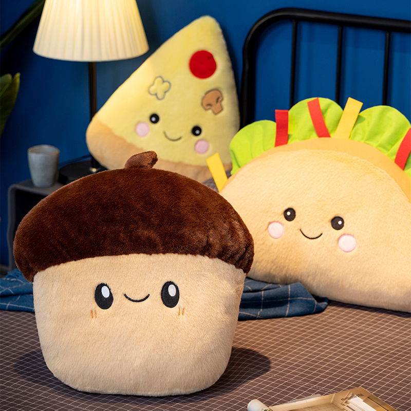 Alimentos de dibujos animados almohadas lindas pizza burrito grande entretenimiento cabeza de cama cintura decoración sofá almohadas niños niñas