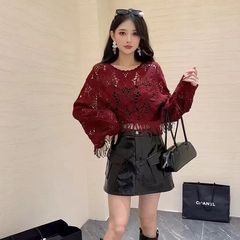 法式钩花镂空针织衫女秋季薄款外套2025年新款小个子短款上衣