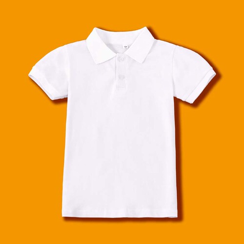 Children's polo shirt 31888 school uniform standard boys and girls, middle and old children, short-sleeved T-shirt, pure cotton white collared top
