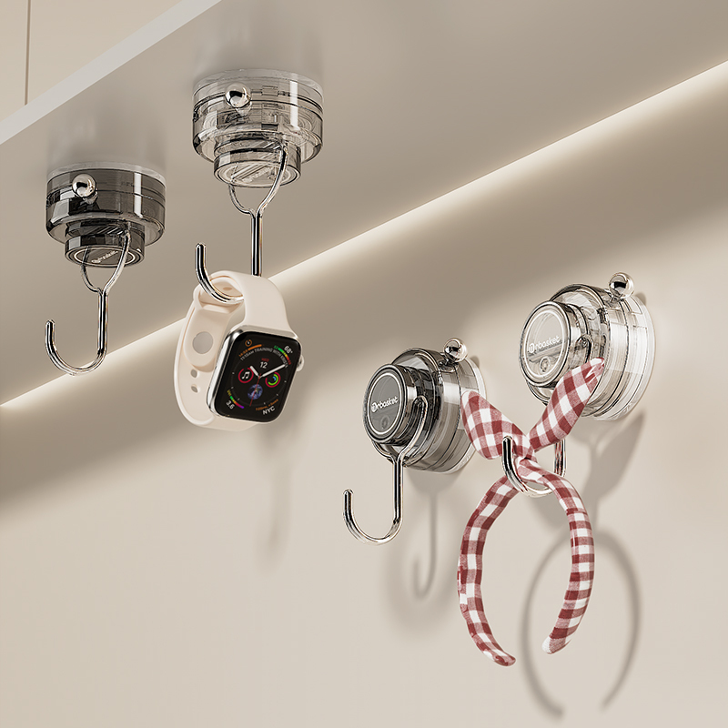 Suction cup hook bathroom non-perforated rotatable hook multifunctional wall-mounted toilet strong load-bearing seamless hook