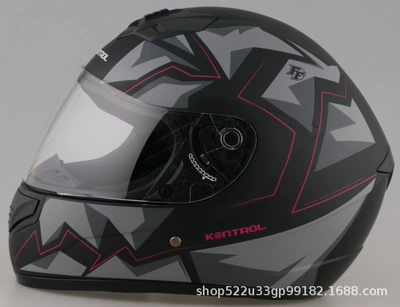 Full-Face Motorcycle Helmet Battery – Motosiklet kaskı (dəbilqə) - ff-matte-black-pink-flower-m