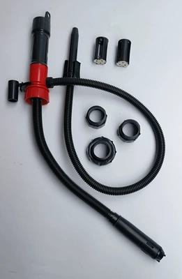 Cross-Border Detachable Electric Water Pump Oil Suction Pipe Portable Electric Oil Pump Self-Driving Gasoline Hose Oil Transfer Pump (Kempinq və səyahət) - small-gun-hose-red-and-black