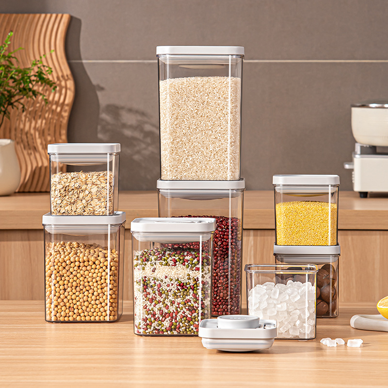 Chronograph Press-Sealed Jar Food-Grade Rice Noodle Grain Jar Snack Spice Dried Fruit Dust-Proof and Moisture-Proof Storage Jar