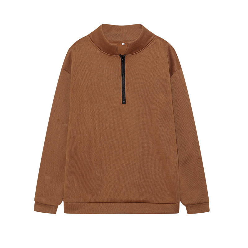 2023 Otoño e Invierno Nueva ropa de mujer europea y americana Amazon casual Top media cremallera pullover manga larga sudadera suéter mujeres