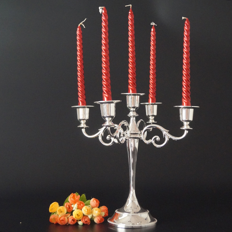 Candelaria europea boda creativa retro mesa de comedor candelabros decoración de boda romántica candelabros de tres cabezas